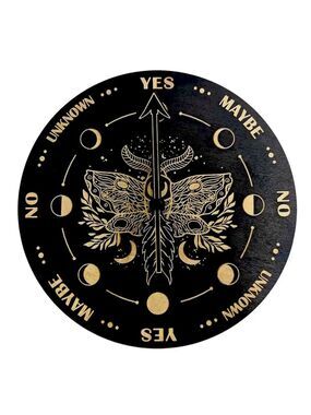 Moth & Moon Engraved Wooden Board: Mystical Divination Tool